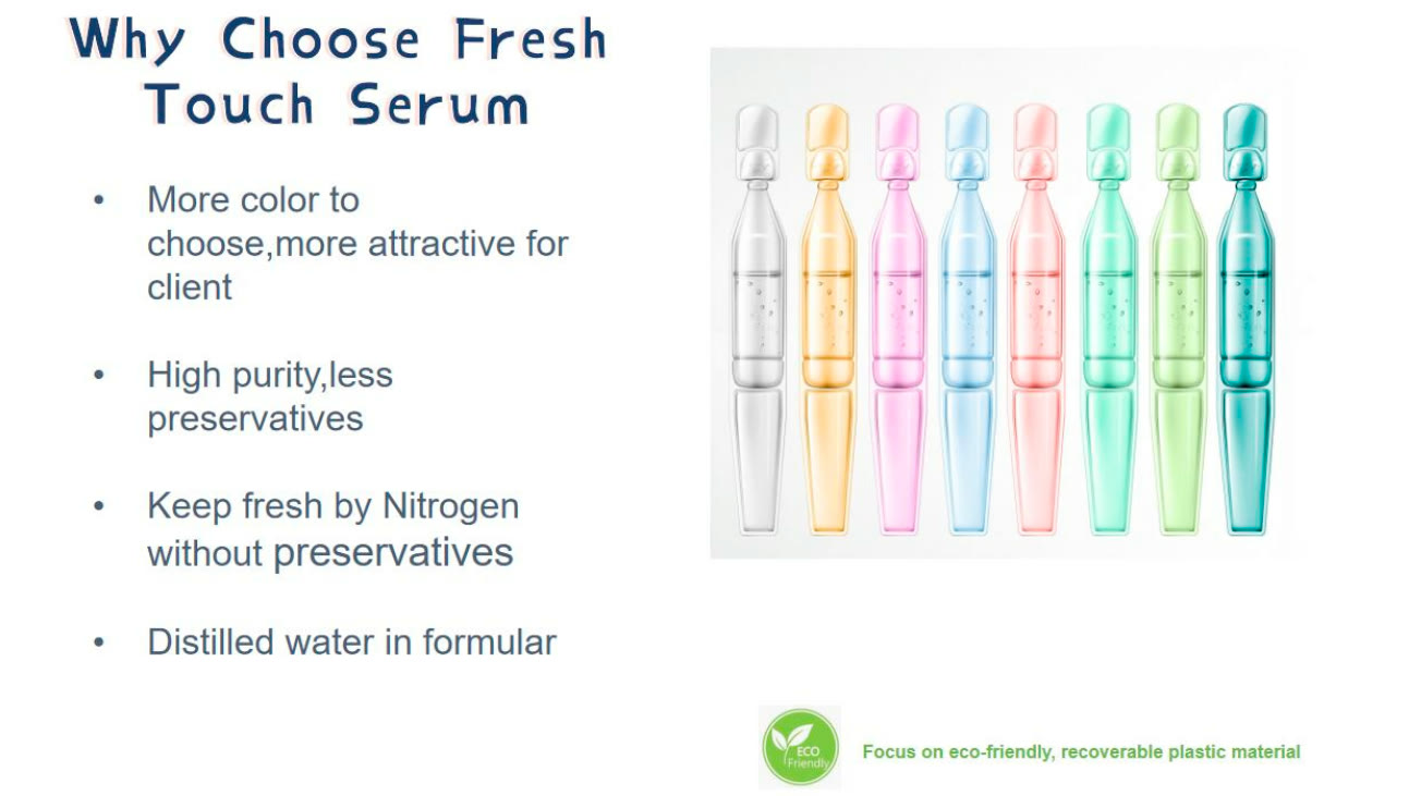 Factory-supplied BFS ampoule format family for small-dose skincare liquid review