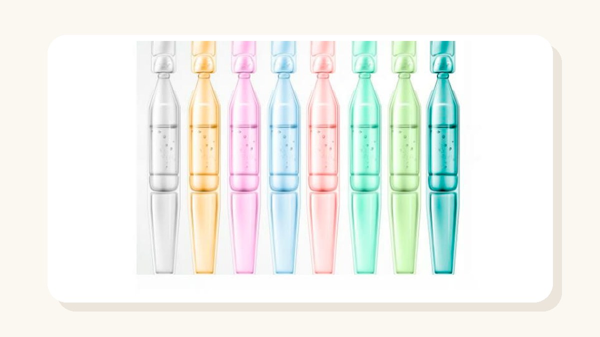 Single-dose ampoule format and color reference