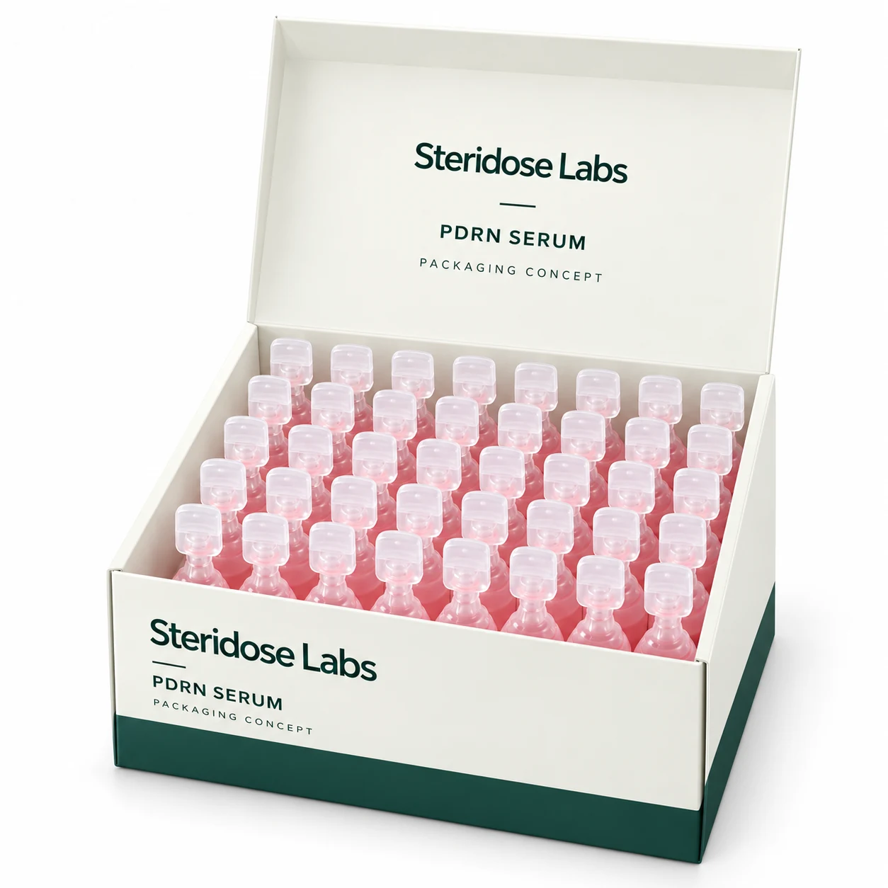 Factory supplied PDRN water-light single-dose serum concept for skincare pilot planning